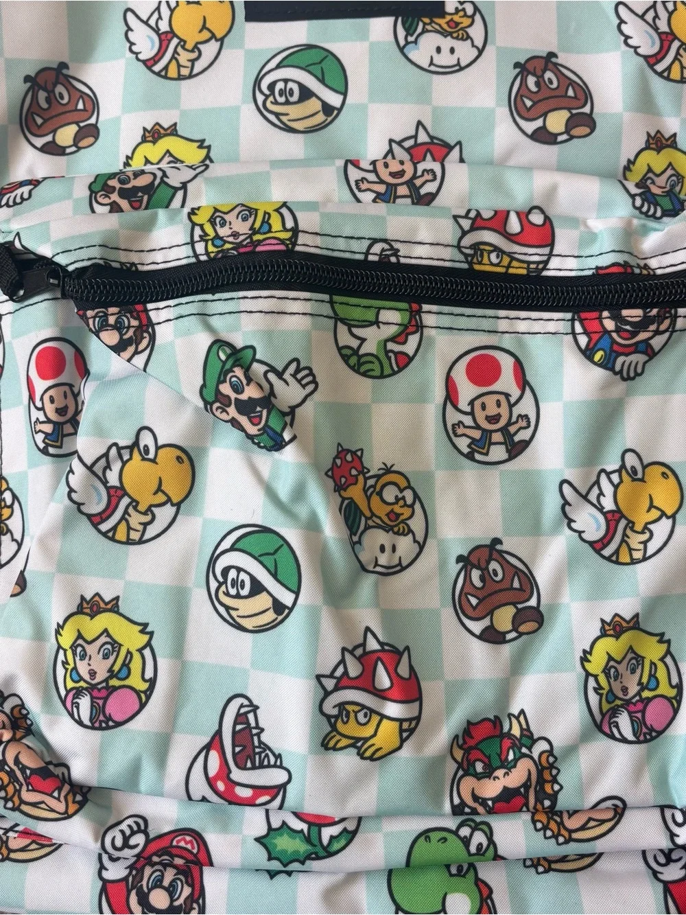 Super Mario Kids Backpack - Mint Green Character Print